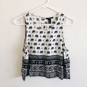 Flowy Elephant Patterned Tank